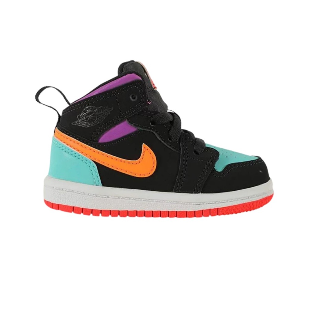 BN Auth. Nike Jordan 1 Mid TD 640735-083 Baby Size 4C Shoe Multicolor Sneaker